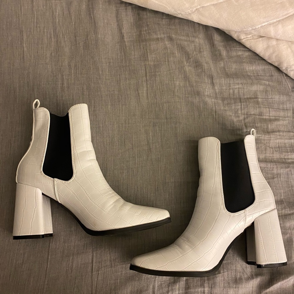 White Nastygal boots